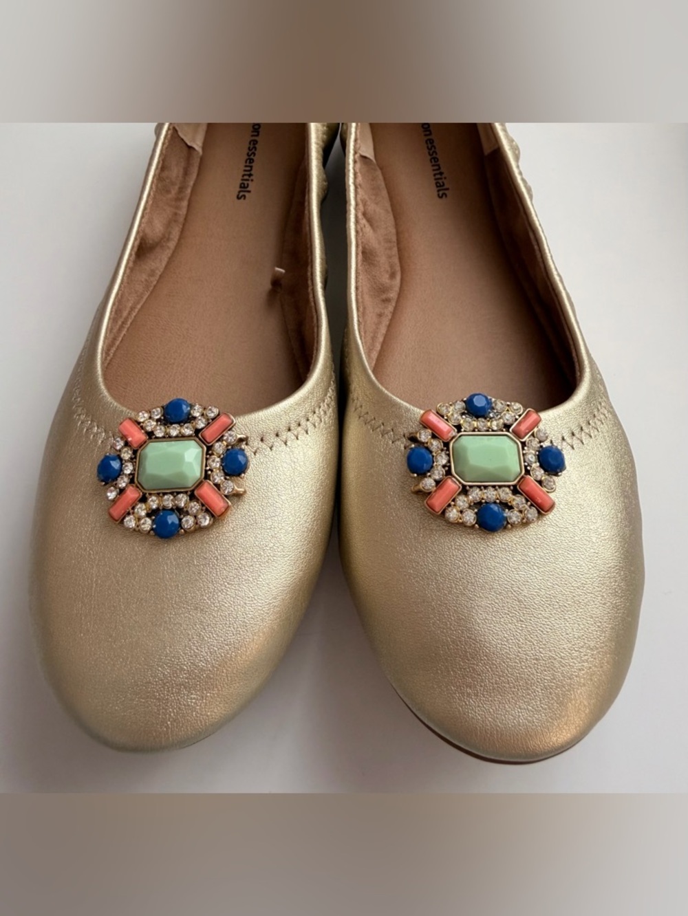 Vintage Upcycled French shoe clips with Jewel Embellishments